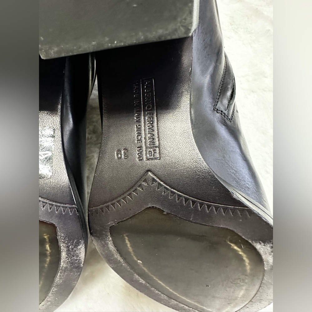 Alberto Fermani Black Leather Ankle Boots - Picture 13 of 15
